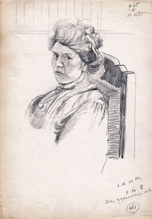 Sketchbook – No. 461 – Study of face and hair&nbsp;only